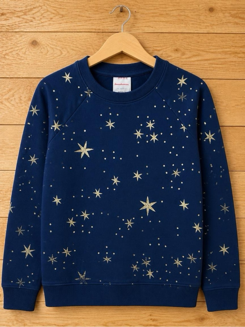 Hanna Andersson Navy Gold Star Sweatshirt Size 140 (US 10)
